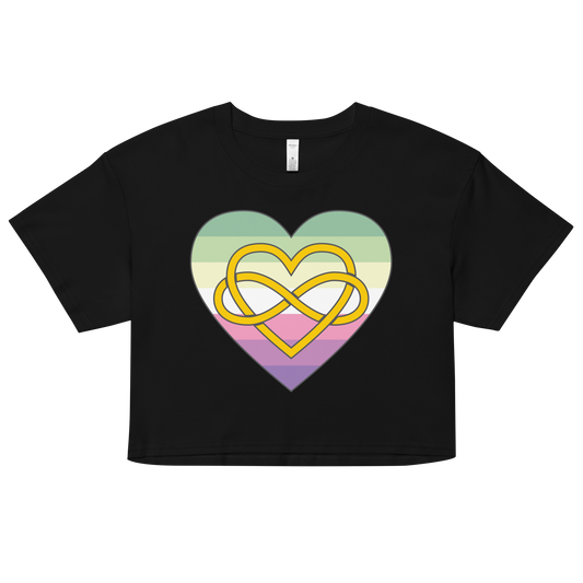 Polyamory Infinity Heart Genderfae Pride Women’s crop top