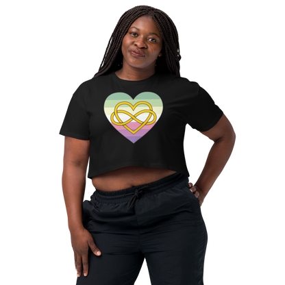 Polyamory Infinity Heart Genderfae Pride Women’s crop top