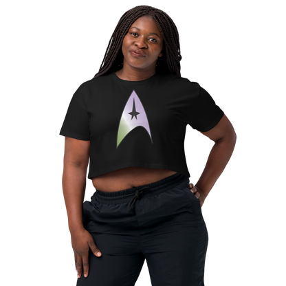 Starfleet Insignia - Genderqueer Pride Women’s crop top