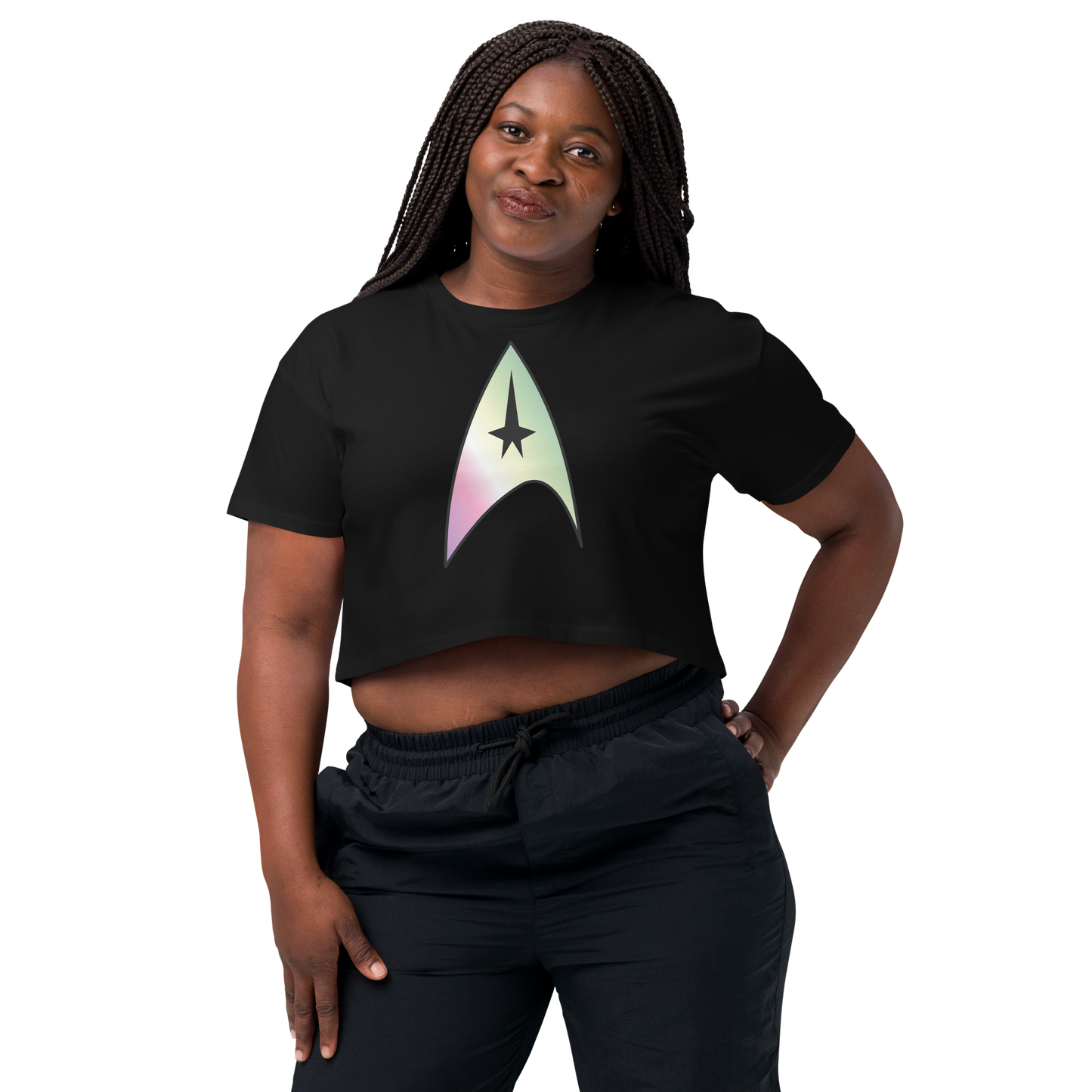 Starfleet Insignia - Genderfae Pride Women’s crop top