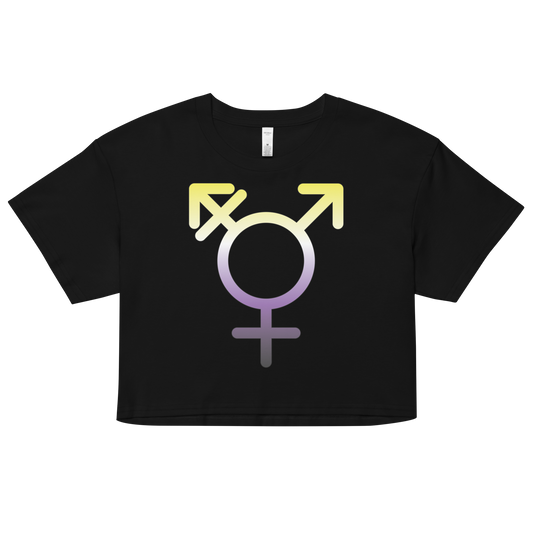 Transgender Symbol - Non-binary Pride Women’s crop top