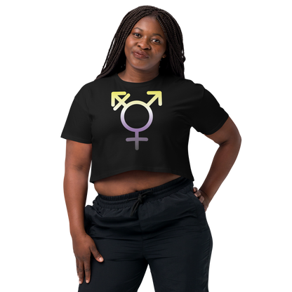 Transgender Symbol - Non-binary Pride Women’s crop top