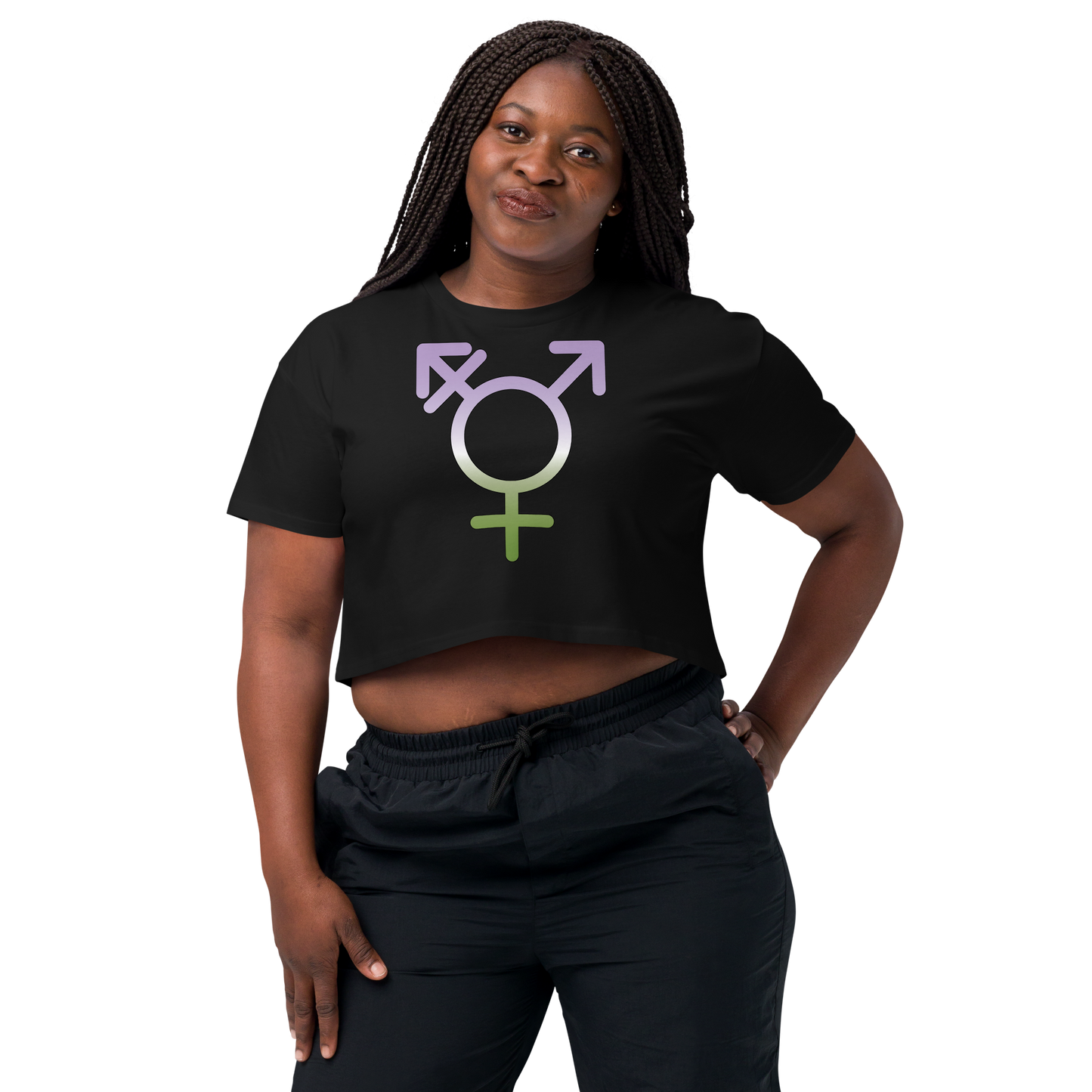 Transgender Symbol - Genderqueer Pride Women’s crop top