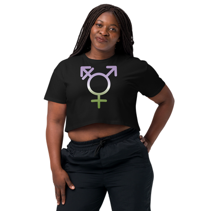 Transgender Symbol - Genderqueer Pride Women’s crop top