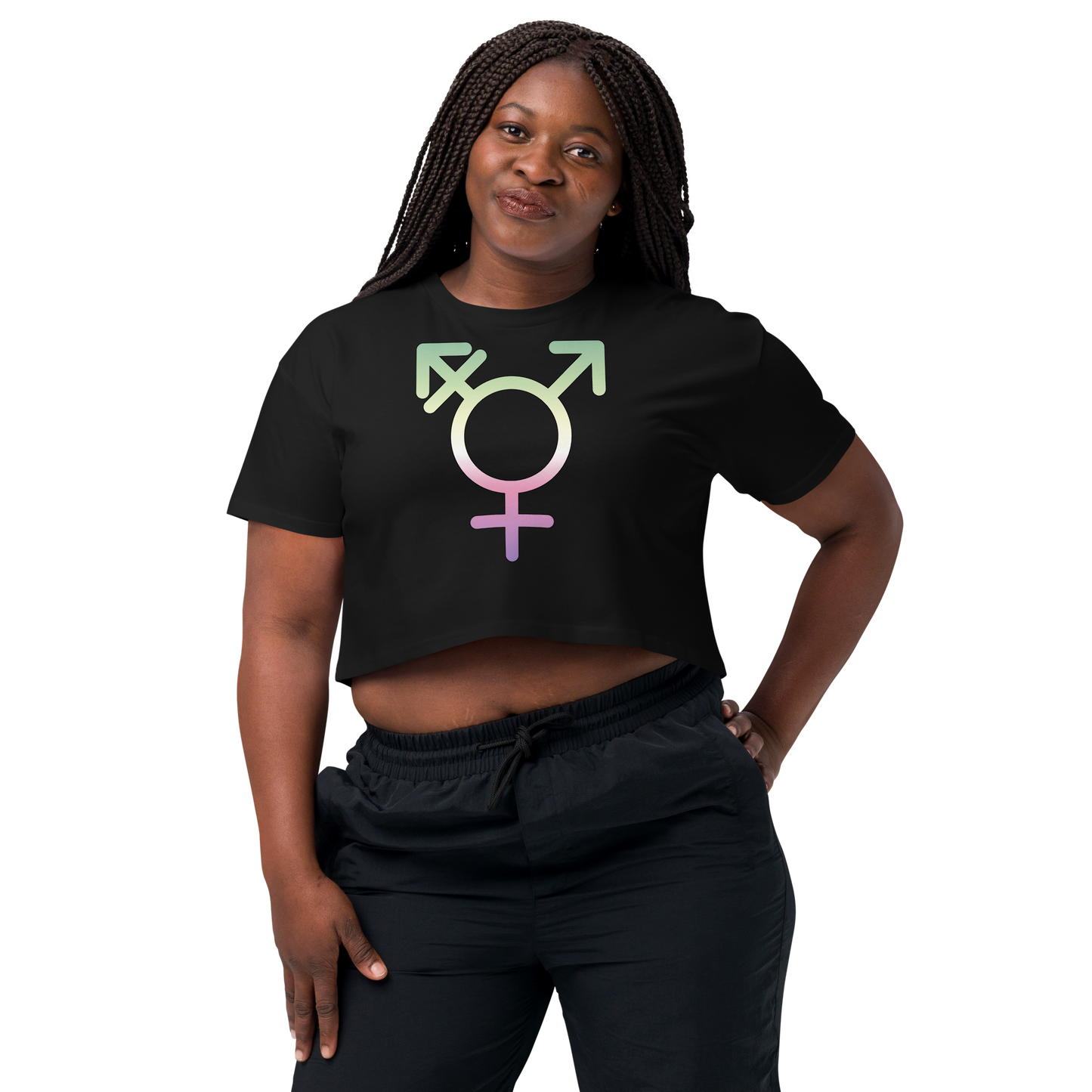 Transgender Symbol - Genderfae Pride Women’s crop top