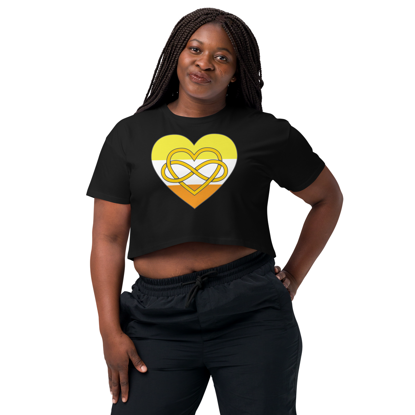 Polyamory Infinity Heart Maverique Pride Women’s crop top