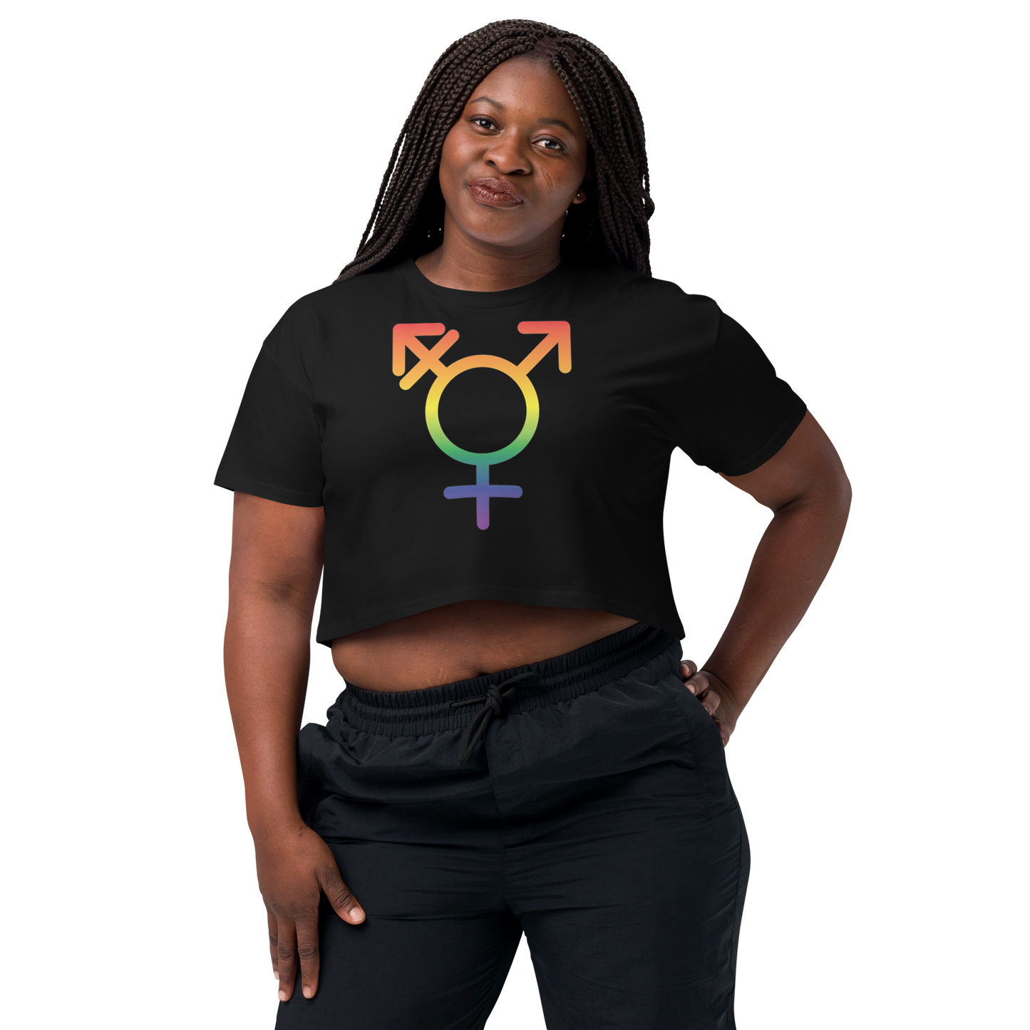 Transgender Symbol - Rainbow Pride Women’s crop top