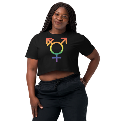 Transgender Symbol - Rainbow Pride Women’s crop top