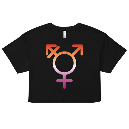 Transgender Symbol - Lesbian Pride Women’s crop top