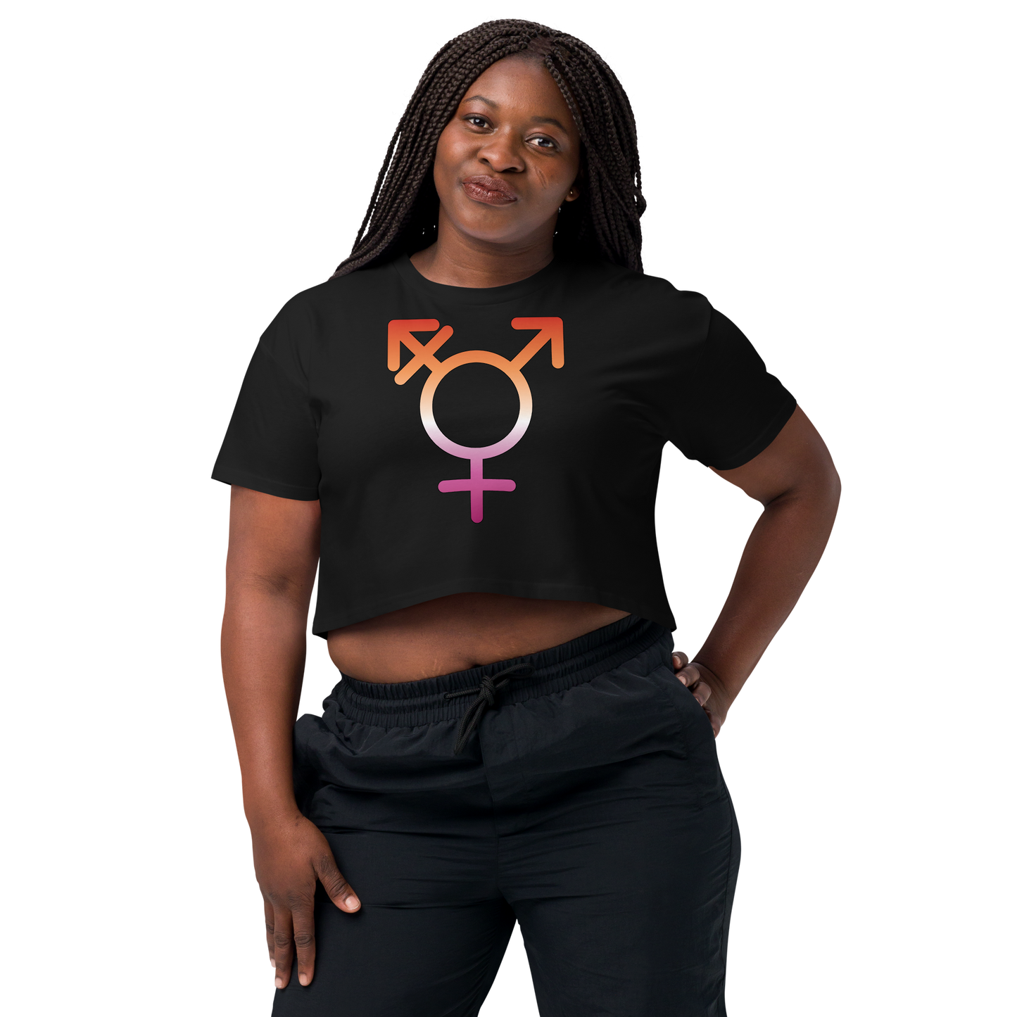 Transgender Symbol - Lesbian Pride Women’s crop top