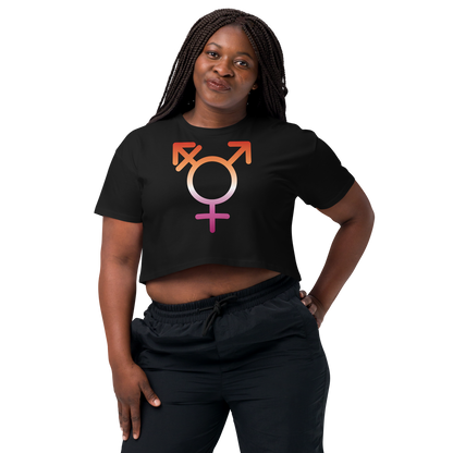 Transgender Symbol - Lesbian Pride Women’s crop top