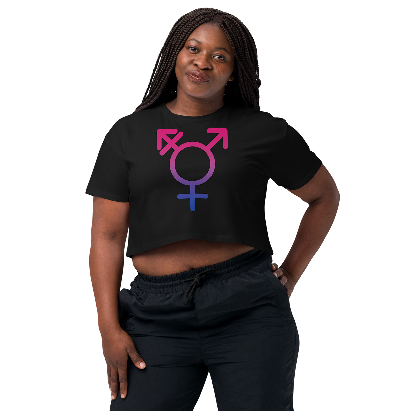 Transgender Symbol - Bisexual Pride Women’s crop top