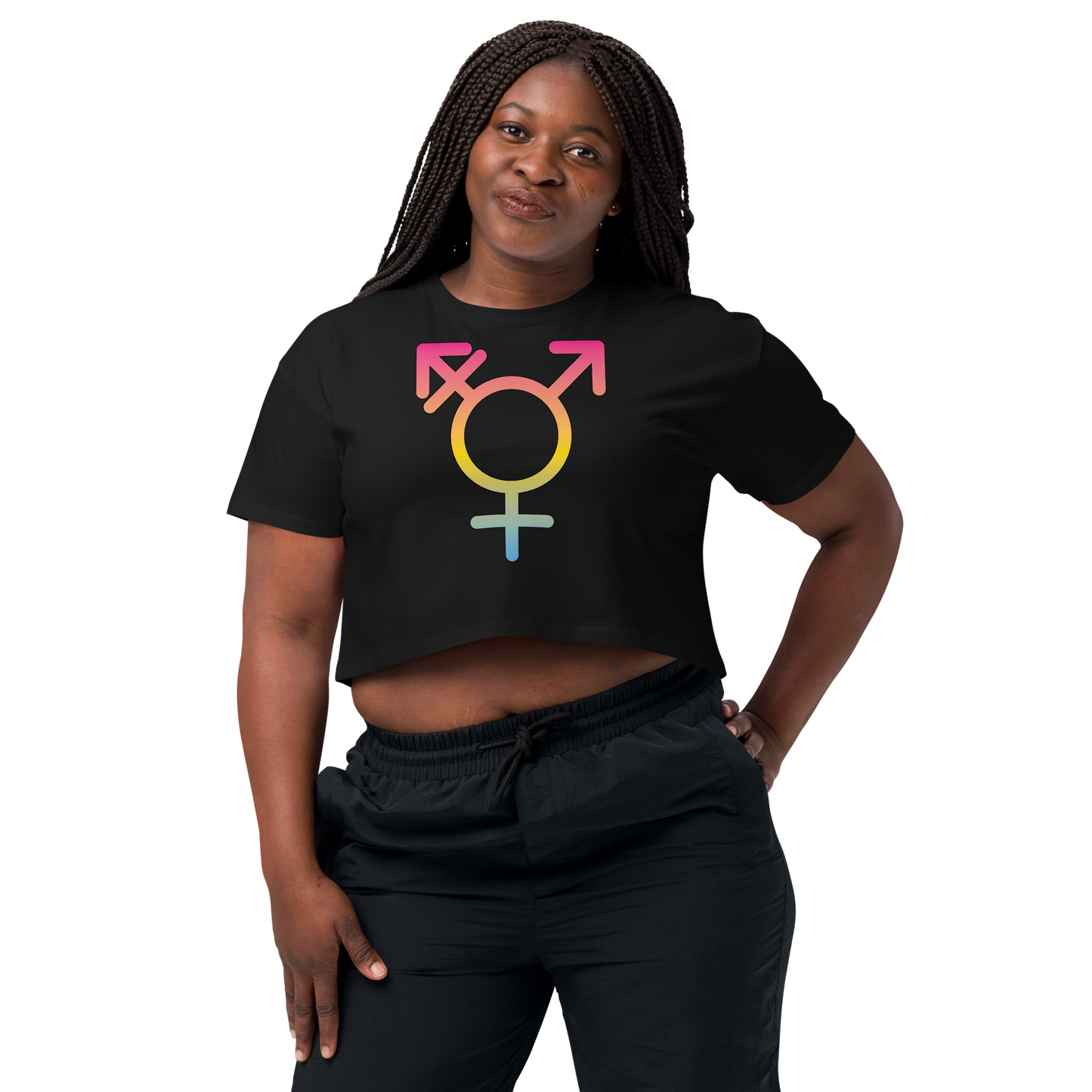 Transgender Symbol - Pansexual Pride Women’s crop top