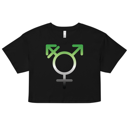 Transgender Symbol - Aromantic Pride Women’s crop top