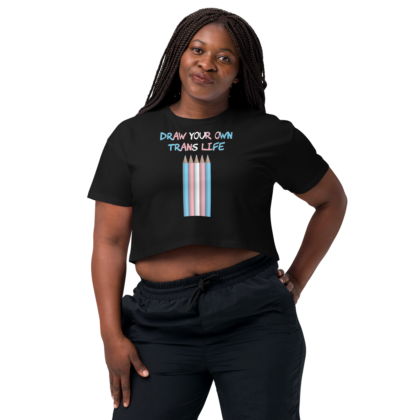 Draw Your Own Trans Life Women’s crop top