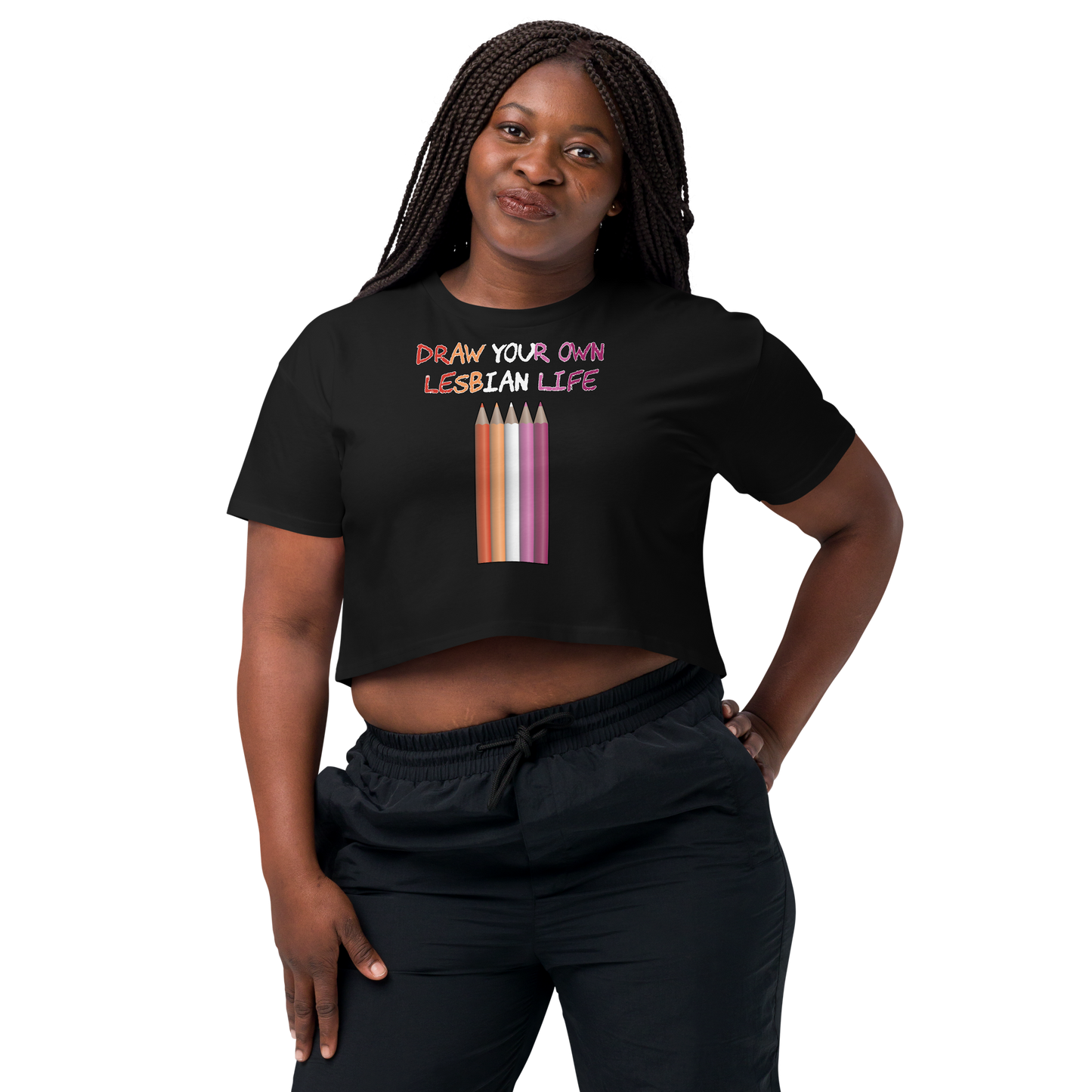 Draw Your Own Lesbian Life Women’s crop top