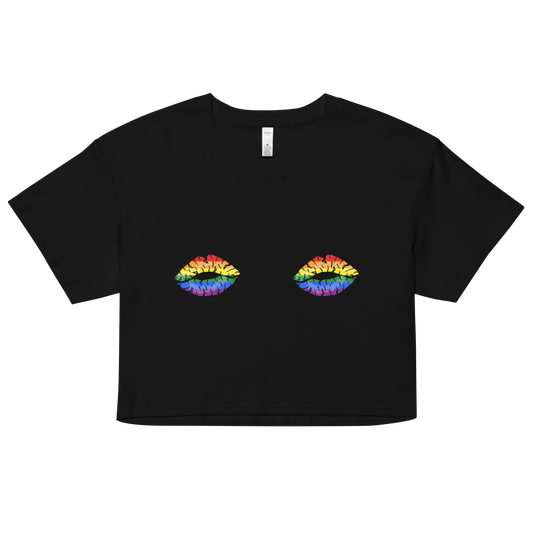 Rainbow Boob Kisses Women’s crop top