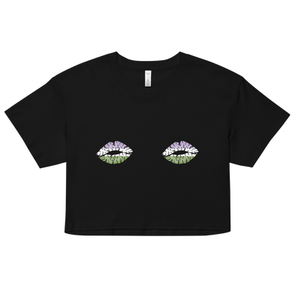 Genderqueer Boob Kisses Women’s crop top