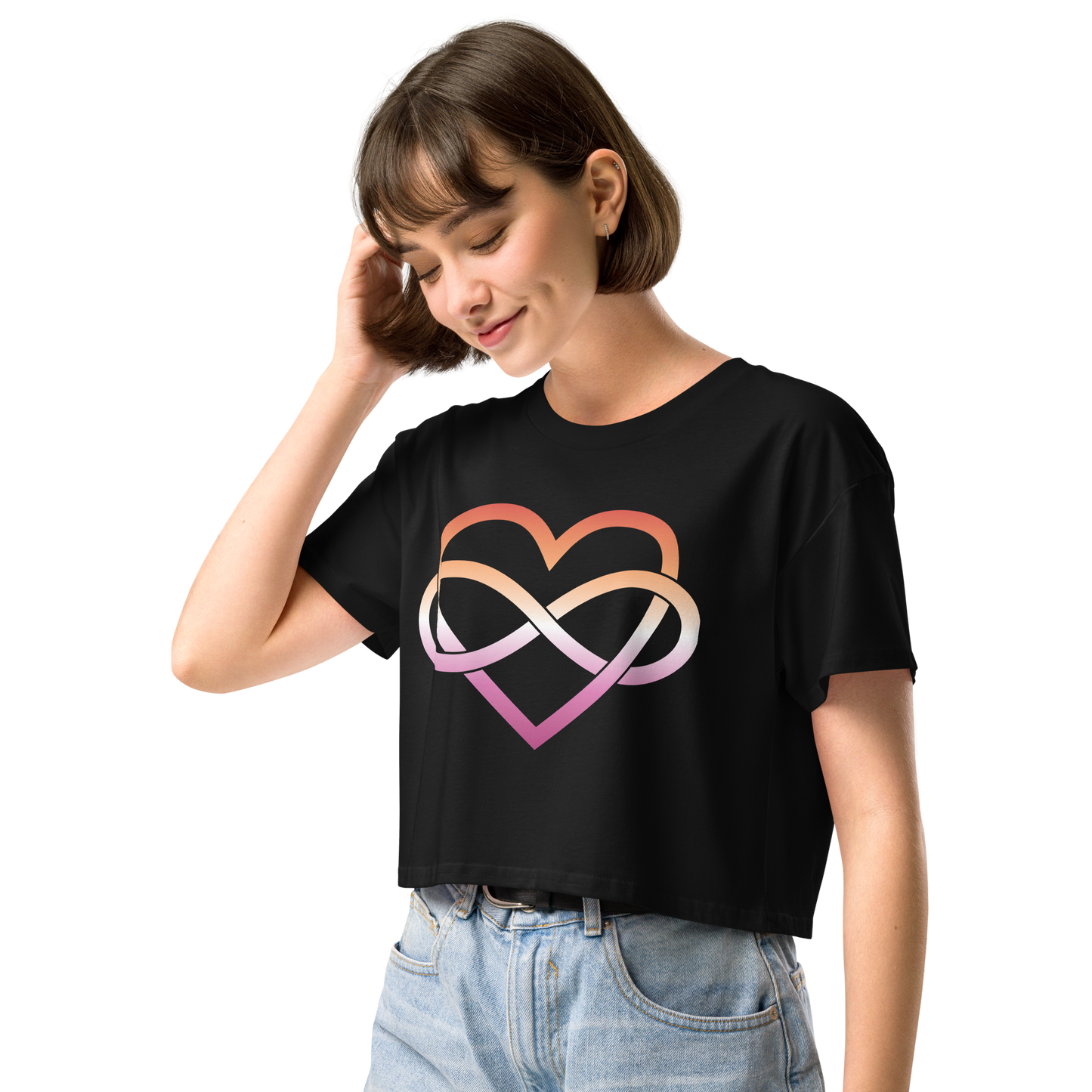 Polyamory Infinity Heart - Lesbian Women’s crop top