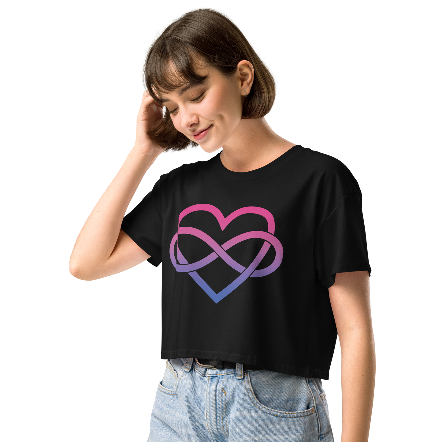 Polyamory Infinity Heart - Bisexual Women’s crop top