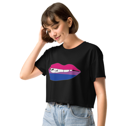 Biting Lips - Bisexual Flag Women’s crop top