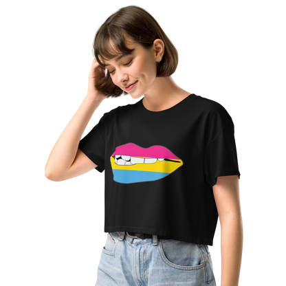 Biting Lips - Pansexual Flag Women’s crop top