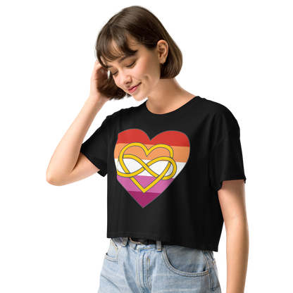 Polyamory Infinity Heart Lesbian Pride Women’s crop top