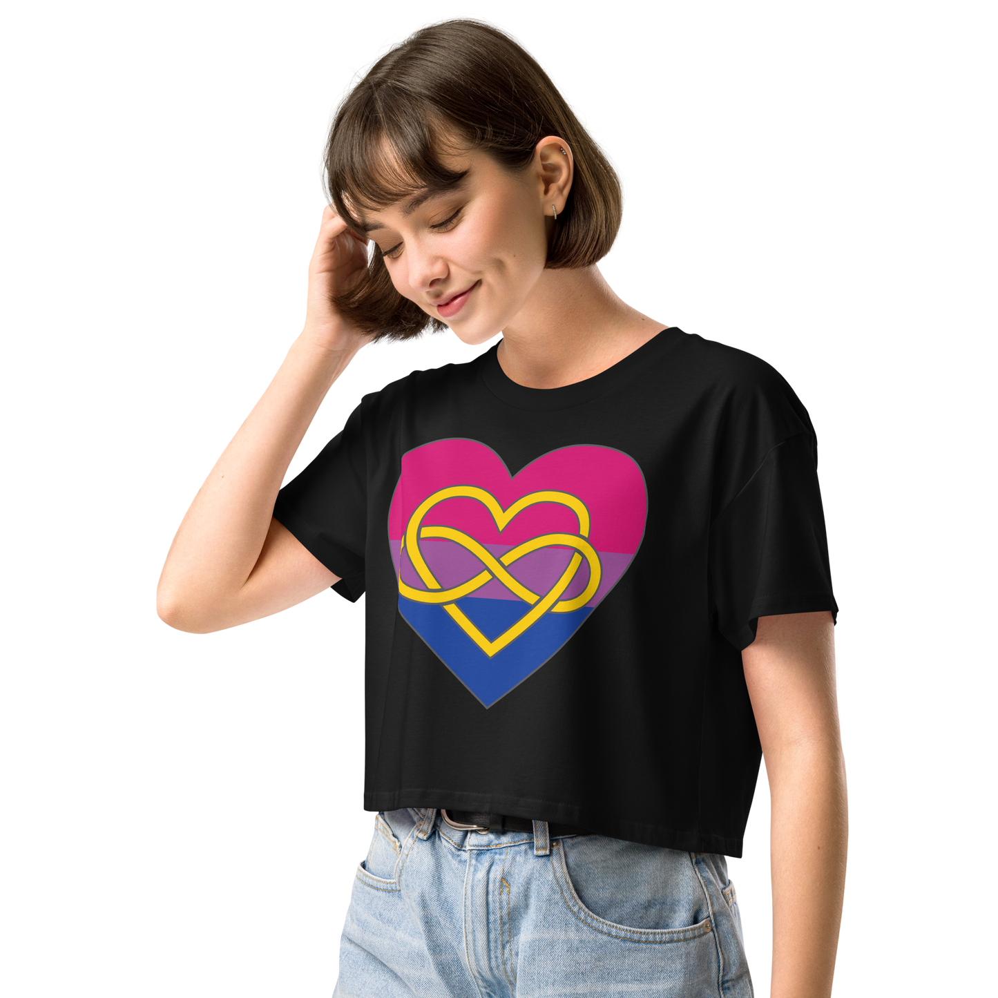 Polyamory Infinity Heart Bisexual Pride Women’s crop top