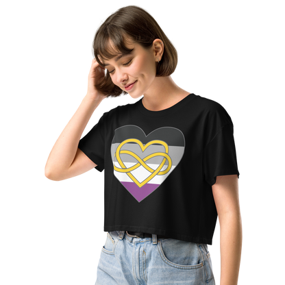 Polyamory Infinity Heart Asexual Pride Women’s crop top