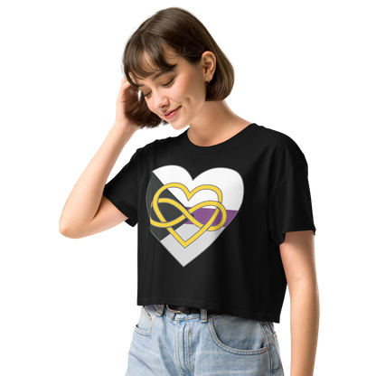 Polyamory Infinity Heart Demisexual Pride Women’s crop top