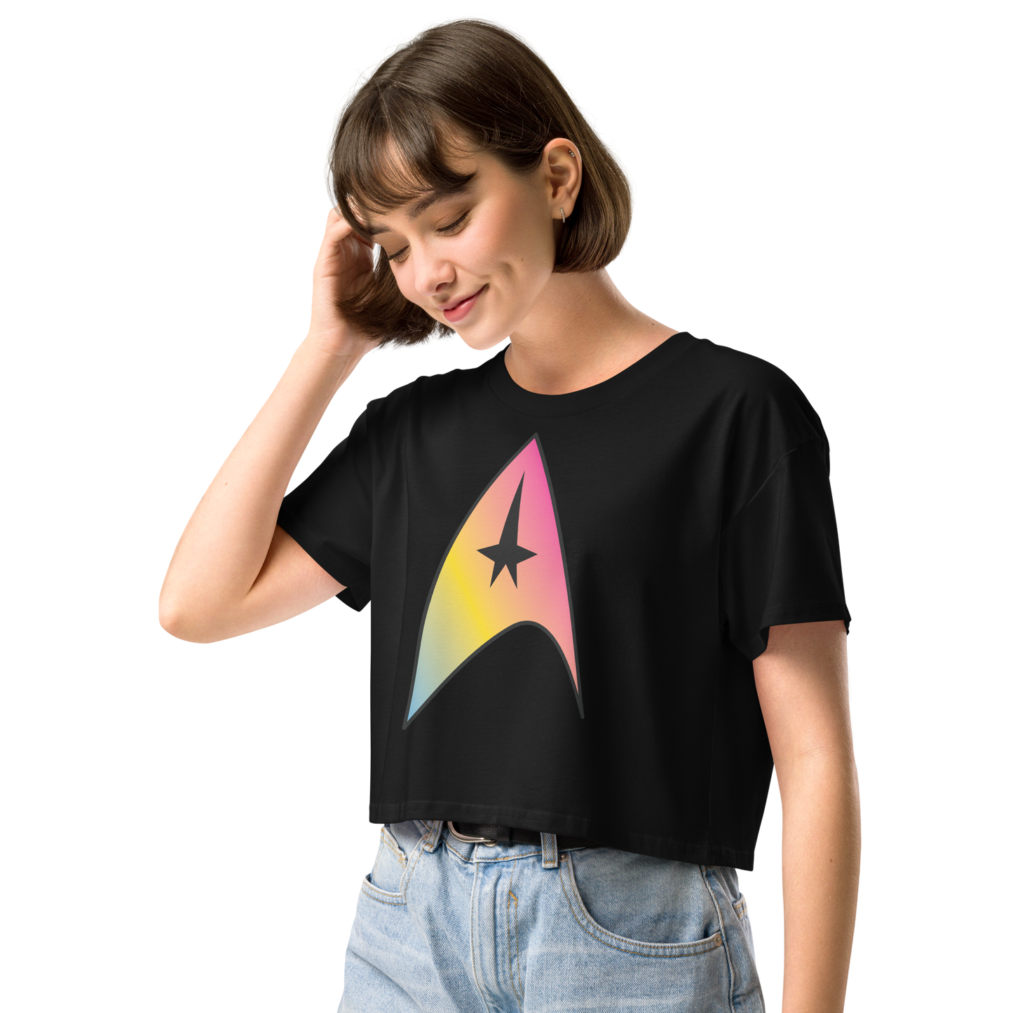 Starfleet Insignia - Pansexual Pride Women’s crop top