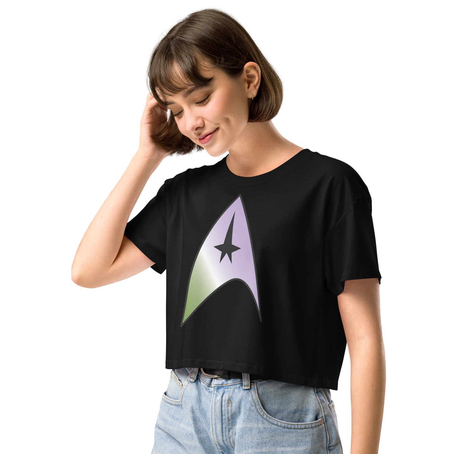 Starfleet Insignia - Genderqueer Pride Women’s crop top