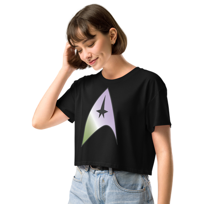 Starfleet Insignia - Genderqueer Pride Women’s crop top