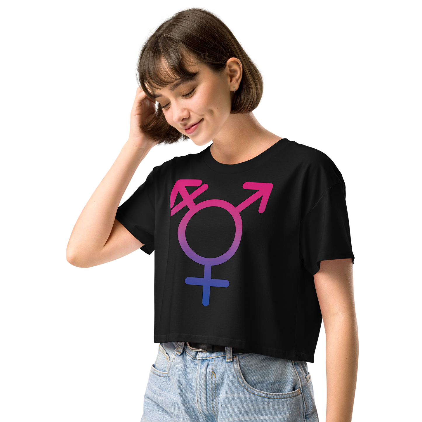 Transgender Symbol - Bisexual Pride Women’s crop top