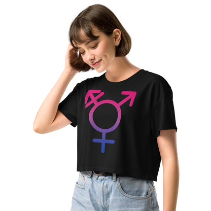 Transgender Symbol - Bisexual Pride Women’s crop top