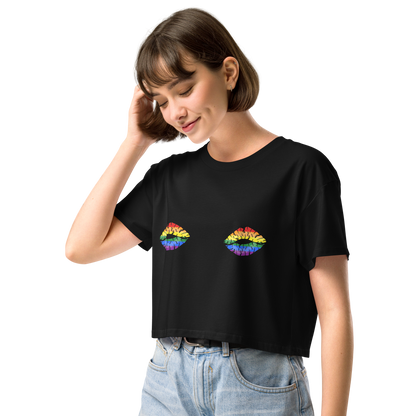 Rainbow Boob Kisses Women’s crop top