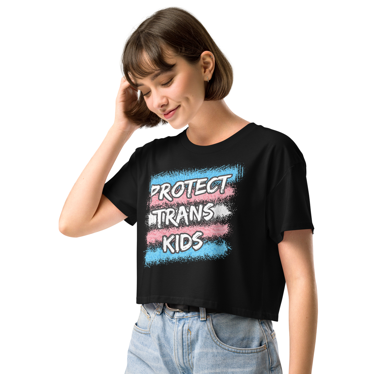 Protect Trans Kids Women’s crop top