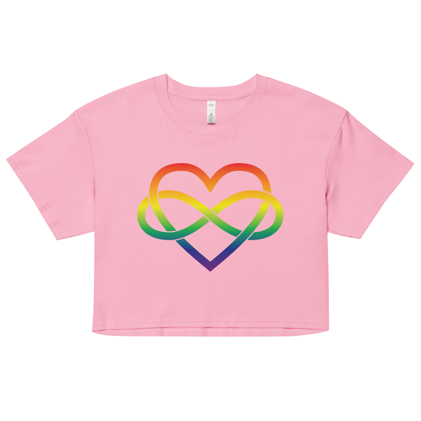 Polyamory Infinity Heart - Rainbow Women’s crop top