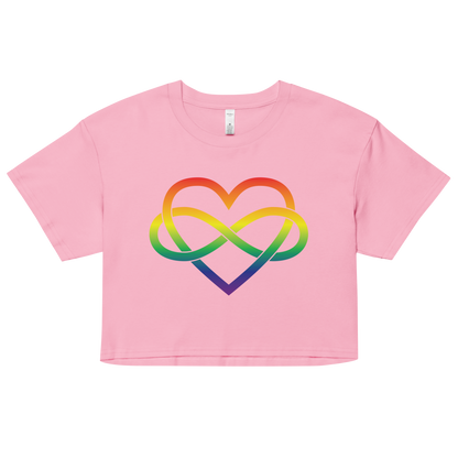 Polyamory Infinity Heart - Rainbow Women’s crop top