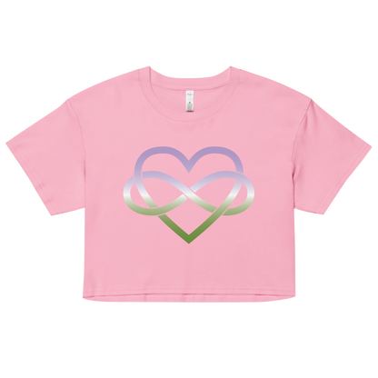 Polyamory Infinity Heart - Genderqueer Women’s crop top