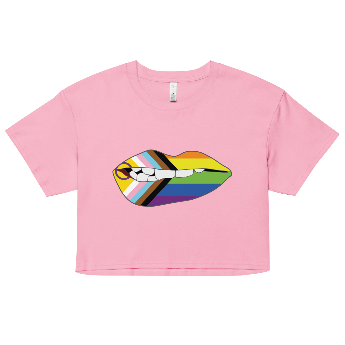 Biting Lips - Progress Pride Flag Women’s crop top