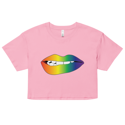 Biting Lips - Rainbow Pride - Gradient Women’s crop top