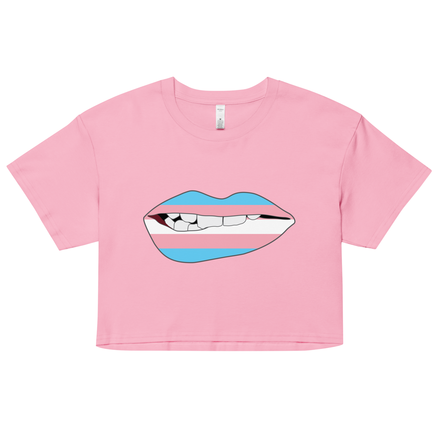 Biting Lips - Transgender Flag Women’s crop top