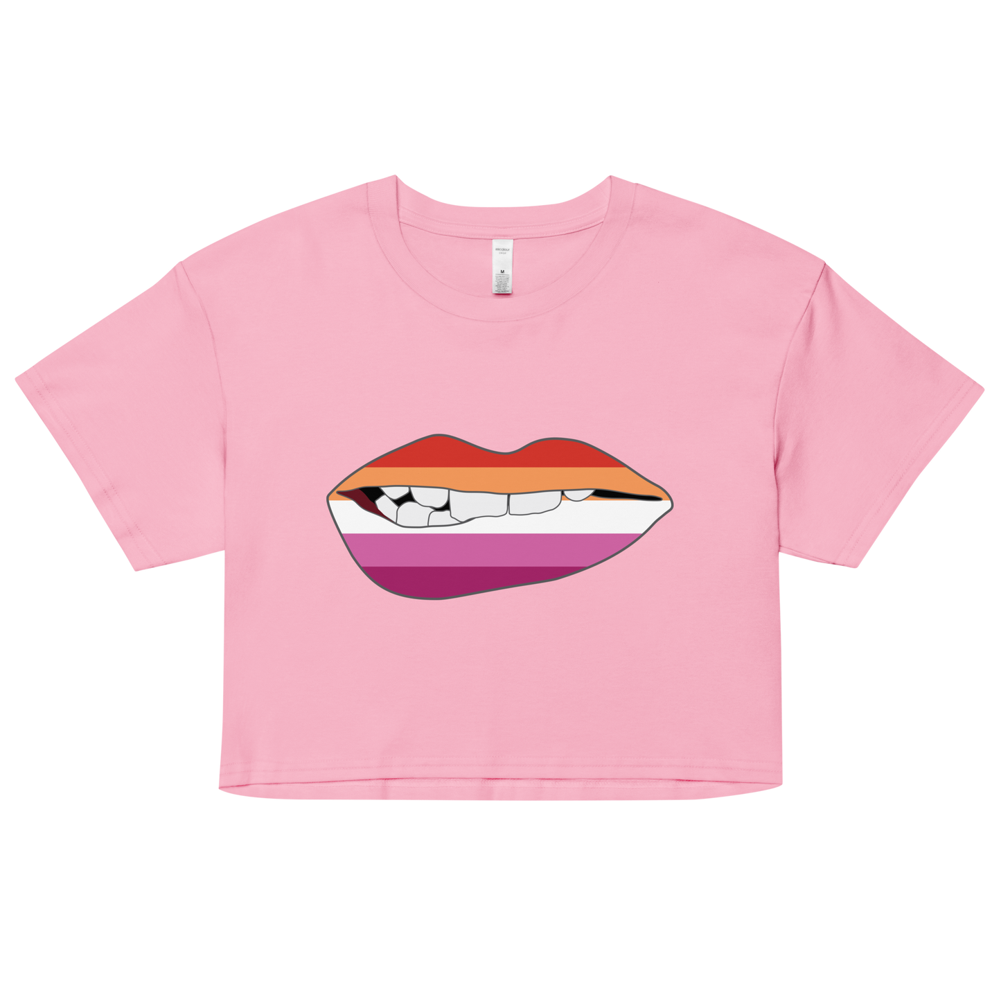 Biting Lips - Lesbian Flag Women’s crop top