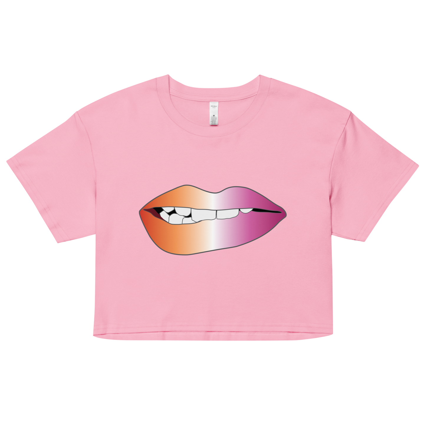 Biting Lips - Lesbian Pride - Gradient Women’s crop top