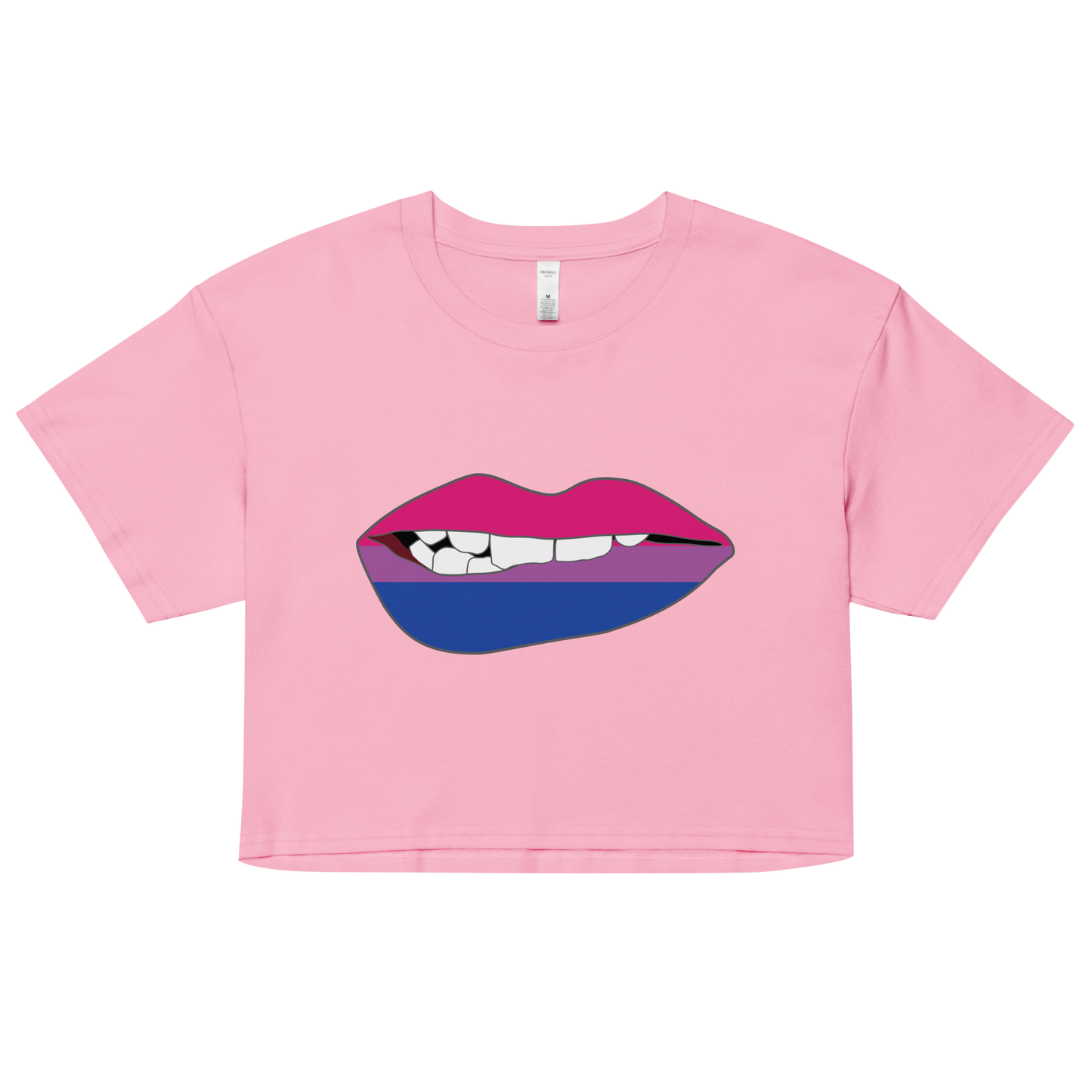 Biting Lips - Bisexual Flag Women’s crop top