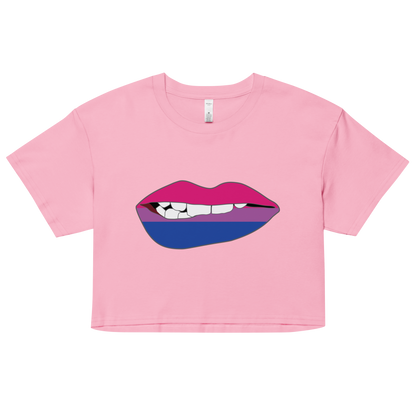 Biting Lips - Bisexual Flag Women’s crop top