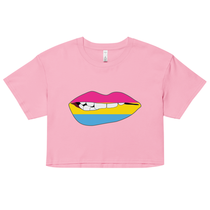 Biting Lips - Pansexual Flag Women’s crop top