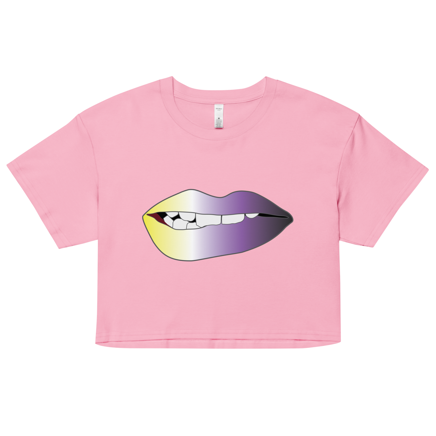 Biting Lips - Non-binary Pride - Gradient Women’s crop top