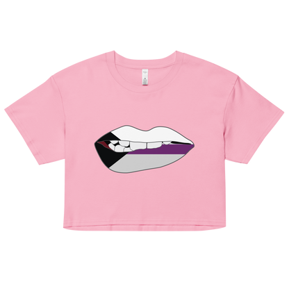 Biting Lips - Demisexual Flag Women’s crop top